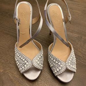 Badgley Mischka - Satin Crystal Blue Heel Sandal -